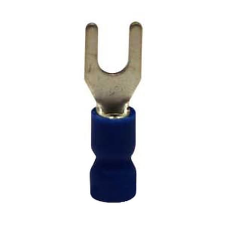 Spade Terminal, Insulated, Wire Size 1614, Stud Size 6, 10 Pk